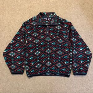 Vtg 90s Woolrich Sz M Aztec Navajo Southwest Pullover Fleece Sweatshirt Top USA